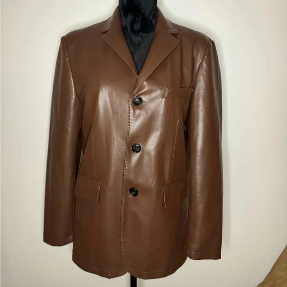 Hang hang hou Brown leather jacket - Picture 2 of 13